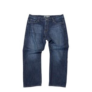 Vintage Tango Baggy Jeans Men's 40x30 Dark Wash Embroidered Denim Y2K Streetwear